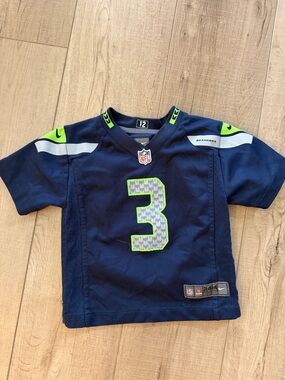 Nike Kids Navy & Green Seattle Seahawks #3 Jersey